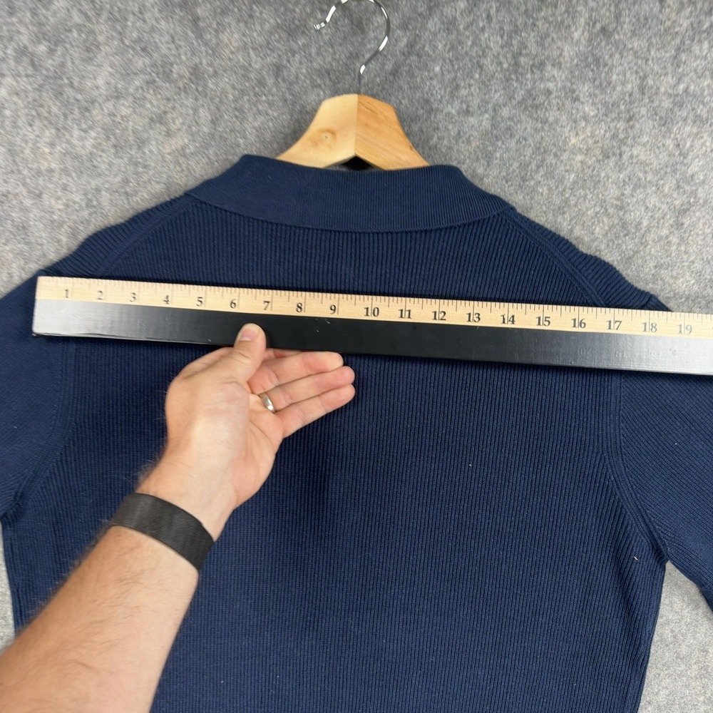 RAITH Cardigan Sweater Mens Large Blue 100% Cotton Button Front Knit Pockets - Picture 9 of 16